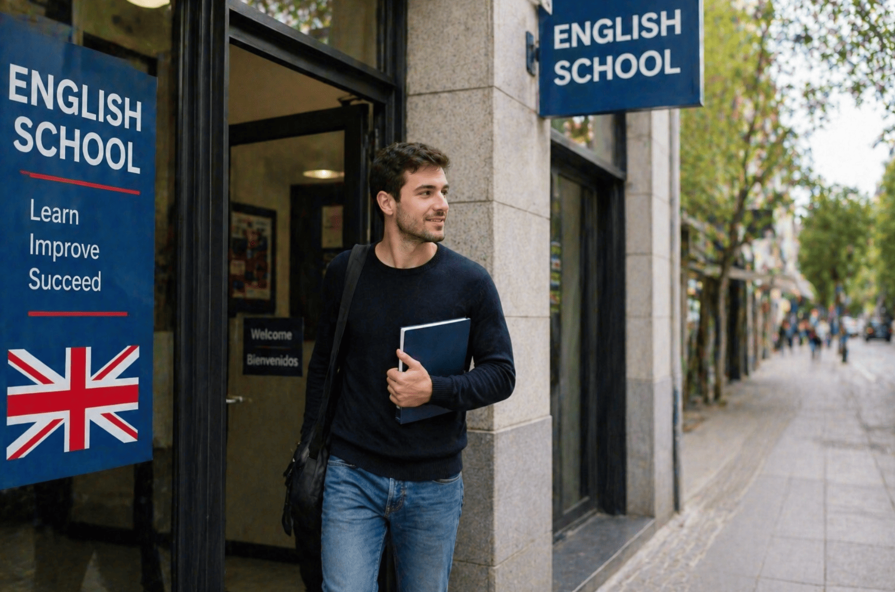 Persona dejando de asistir a clases de inglés por falta de constancia